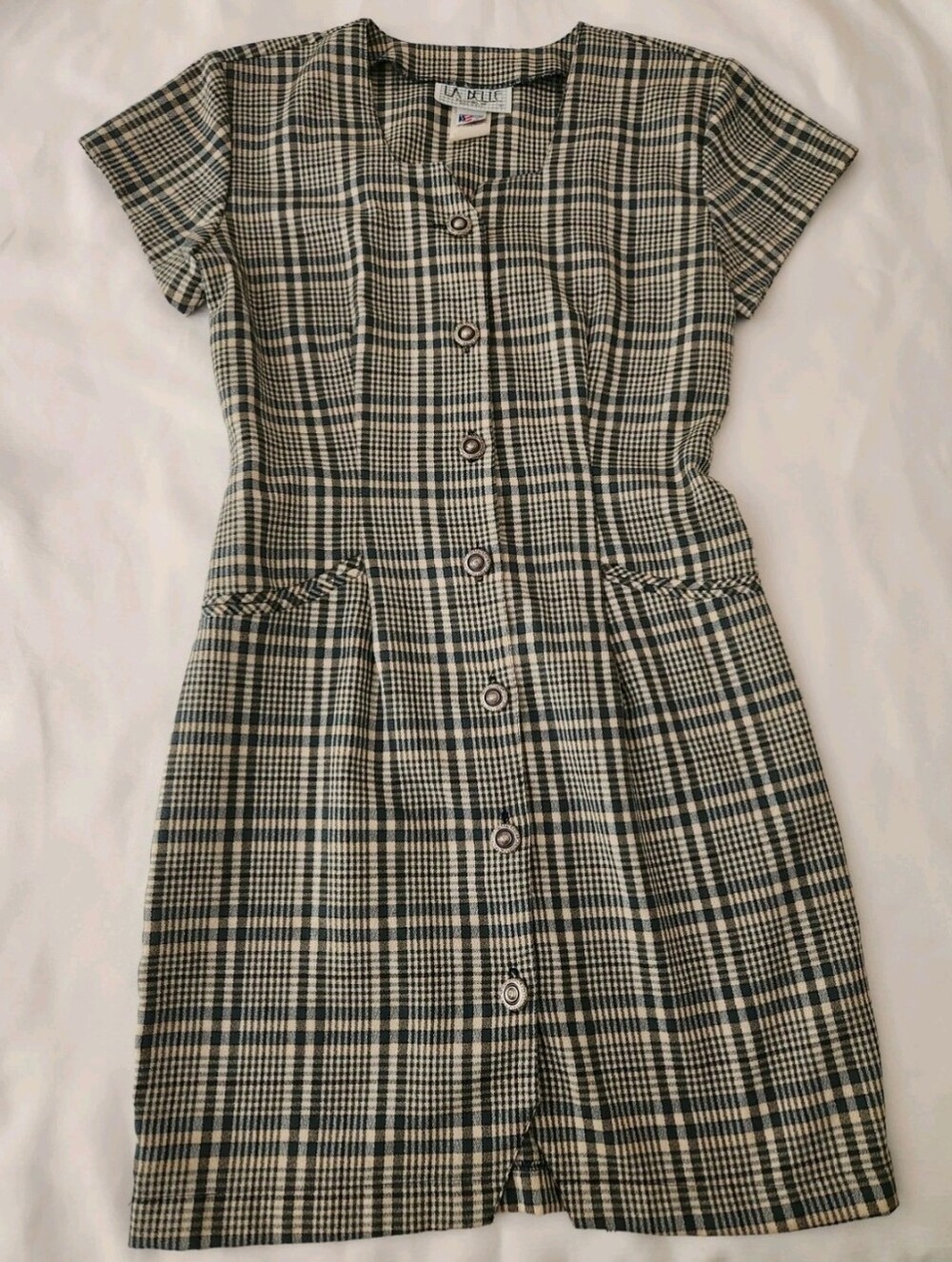Vintage LA Belle Dress Made In USA Sz 7 Clueless Aesthetic Vibe 90s Plaid Style